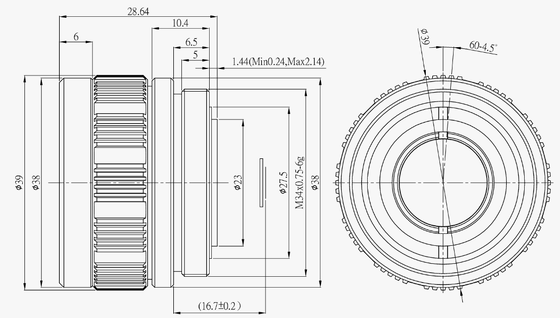 Lensa Zoom Bermotor FWD-19-02 19mm F1.0 LWIR dengan Panjang Gelombang 8-12 μm dan Suhu Pengoperasian -40°C hingga +80°C untuk Sensor 384×288@12μm