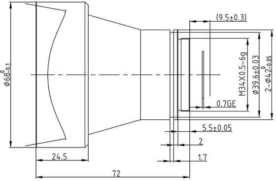 FWD-55 55mm F1.0 1280×1024@12μm LWIR Motorized Zoom Lens dengan Panjang Gelombang 8-12 μm untuk Pencitraan Termal